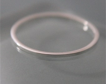 Recycled Silver Ring Square 1mm Sterling Silver Simple Stacking or Spacer Band Ring Recycled Eco-Friendly Sourced Shiny Finish