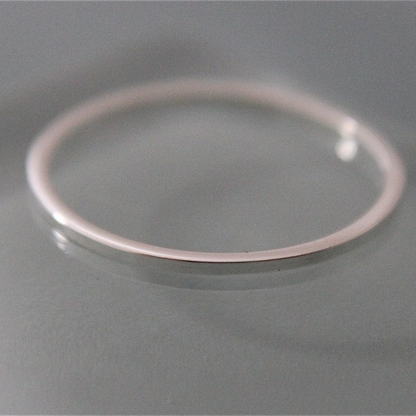 Recycled Silver Ring Square 1mm Sterling Silver Simple Stacking or Spacer Band Ring Recycled Eco-Friendly Sourced Shiny Finish