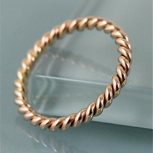 Twisted Rope Ring 14k SOLID Gold Chunky Infinity Wedding  Band Shiny Finish Ring Sustainable Recycled Gold Twist Ring Cable Ring