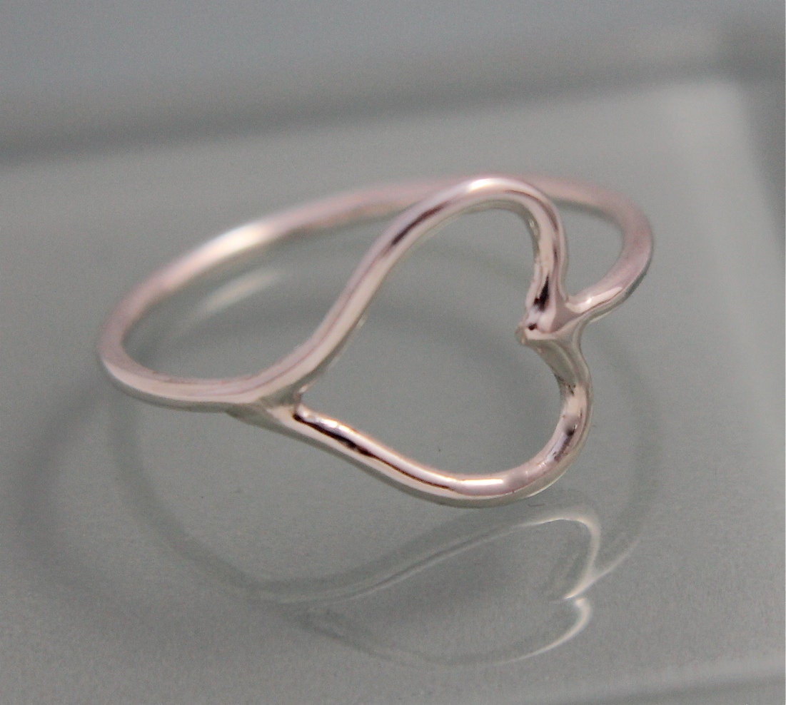 10mm Sideways Heart Valentine Geometric Statement Ring Eco - Etsy