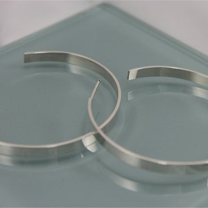 Bombastic 2 Wide Sterling Silver Hoop Earrings Eco Friendly Recycled Silver image 2