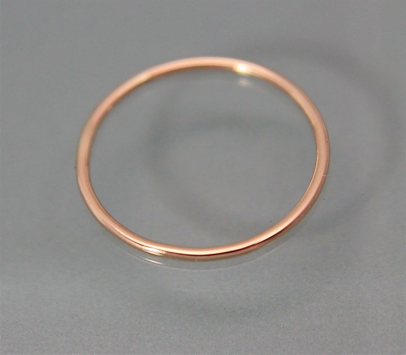 Thread Ring 14k SOLID .8mm Yellow Gold Thin Thread Spacer Round Simple ...