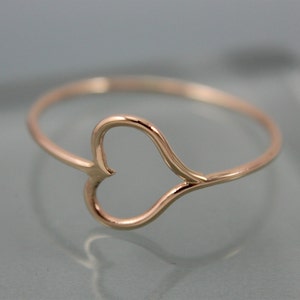 Heart Ring 14k SOLID Gold Valentine Sideways Heart Band - Etsy
