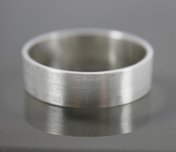 Sterling Silver 6mm Wide Brushed Finish Band Sterling Silver 6mm Wide Brushed Finish Band