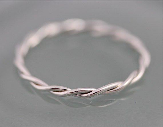 Black Friday Silver Twist Ring Relaxed Rope Infinity Loose Twisted