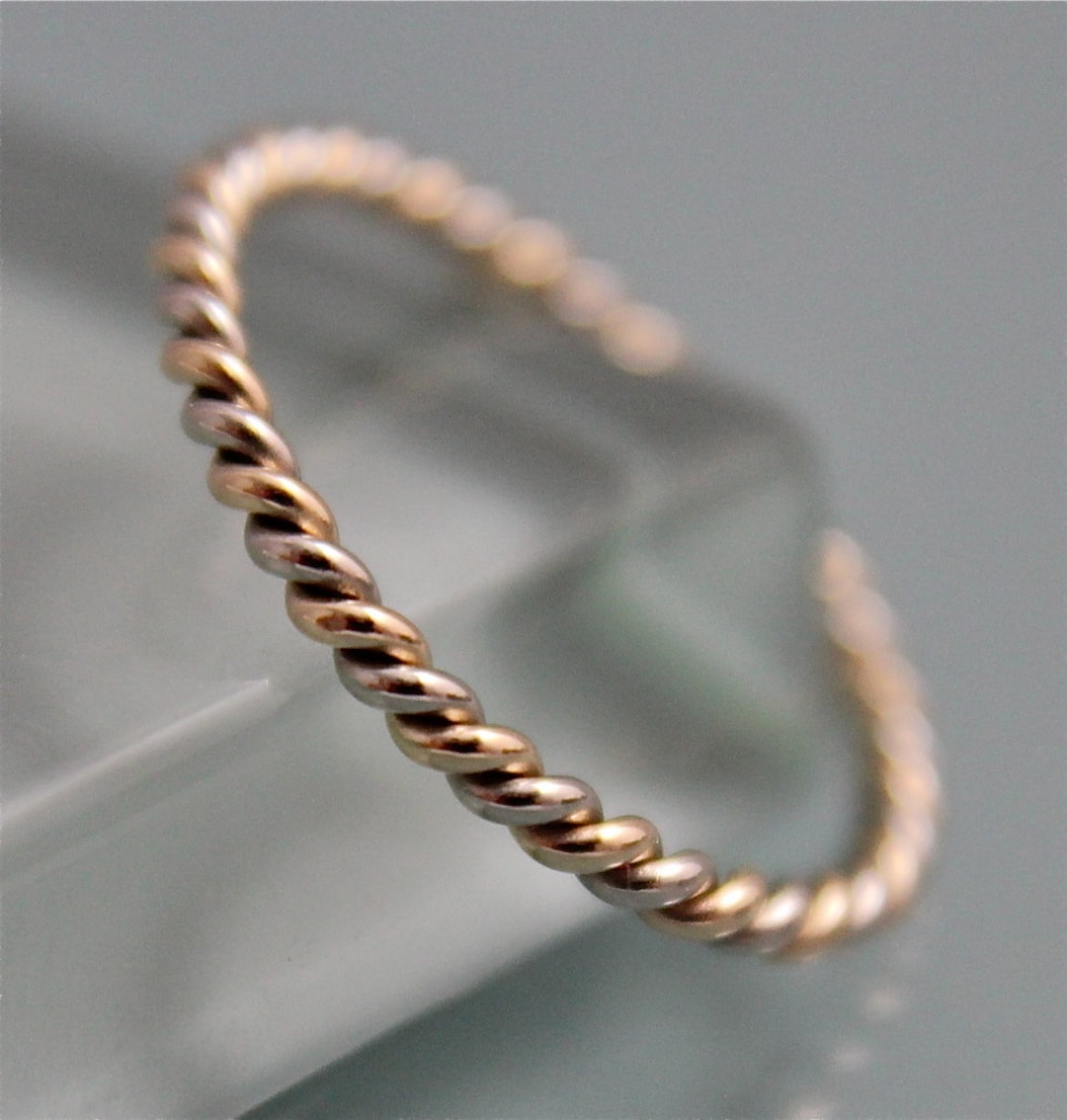 Twist Ring Two Tone 14k White and Yellow Gold Twisted Rope Infinity ...