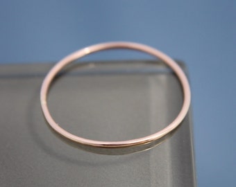 Rose Gold Ring Thin 14k SOLID Stacking Band Spacer Skinny Midi Ring Smooth Shiny Finish Eco-Friendly Recycled Gold