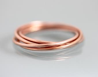 14k Rose Gold Rolling Ring Interlocked  Wedding Band 5 Rings Puzzle Ring 14k Yellow Gold White Gold 18k Rose Gold 18k Yellow Recycled