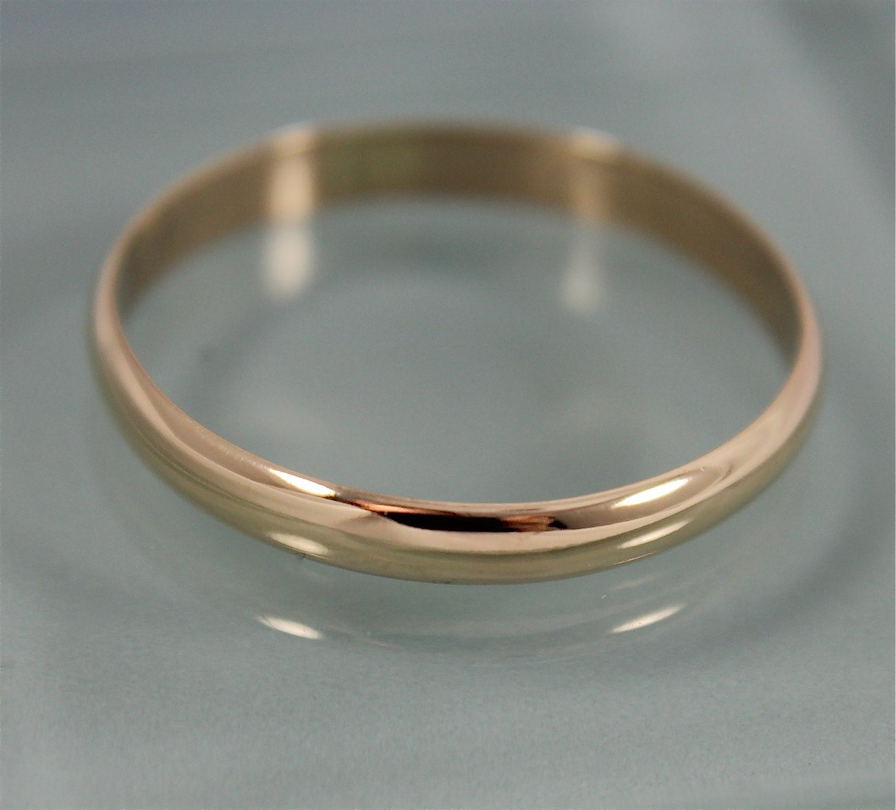Gold Wedding Band 3mm Half Round Stacking Ring Eco Friendly | Etsy