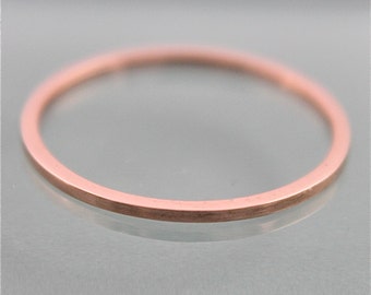 Rose Gold Ring 14k SOLID Rose Gold 1mm Square Thin Stacking Band Wedding Ring Spacer Ring Smooth Shiny or Matte Finish