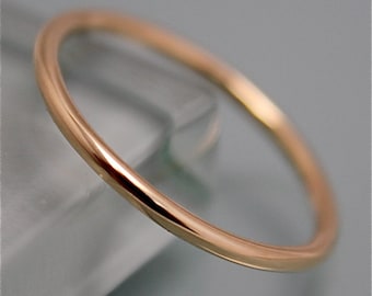 Dainty 18k Gold Band Wedding Ring 18k  SOLID Yellow Gold 1.3mm  Stacking Band Ring Smooth Shiny Finish Eco Friendly Recycled Gold