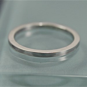 Silver Ring Flat 2mm Sterling Silver Simple Stacking Band Ring Recycled Eco-Friendly Sourced