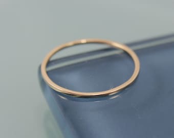Gold Ring 14k SOLID Gold Square 1mm x 1mm Stacking Wedding Skinny Spacer Ring Eco Friendly Recycled Gold