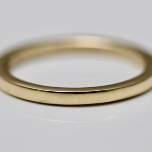 Gold Square Wedding Ring 14k Solid Gold Yellow 2mm x 2mm Square Profile Wedding Band Stack Ring Smooth or Brushed Finish Tinysparklestudio