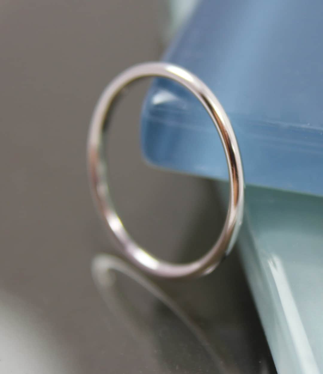 Silve Rring Sterling Silver Ring 1.3mm Stacking Band Full Round Ring Smooth Shiny ...
