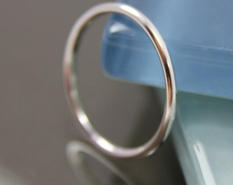 Sterling Silver Ring 1.3mm Stacking Band Full Round Ring Smooth Shiny Finish Recycled Eco Friendly Silver