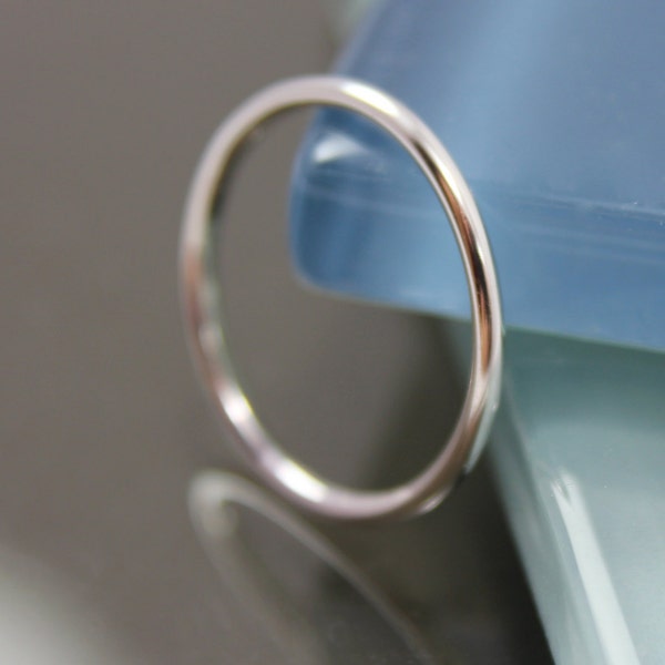 Sterling Silver Ring 1.3mm Stacking Band Full Round Ring Smooth Shiny Finish Recycled Eco Friendly Silver