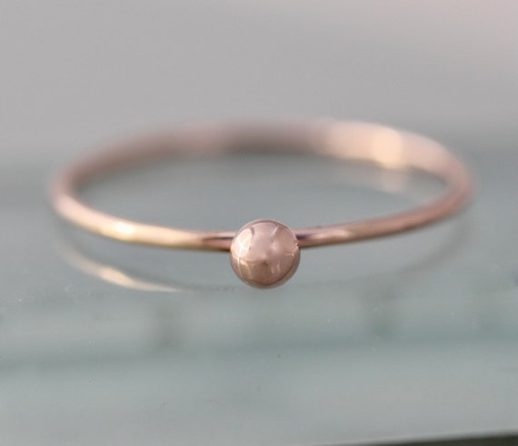 Skinny Rose Gold Ring Pebble Ball Ring 14k Solid Gold Band 3mm Ball Recycled Gold 14k Rose 14k Yellow or 14k White or 18k Yellow and Rose Etsy