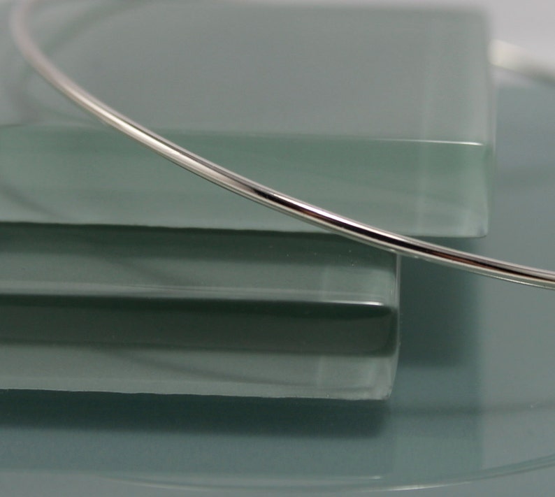 Sterling Silver Shiny Thin Bangle Bright Finish Stacking Bracelet Eco Friendly Recycled Silver
