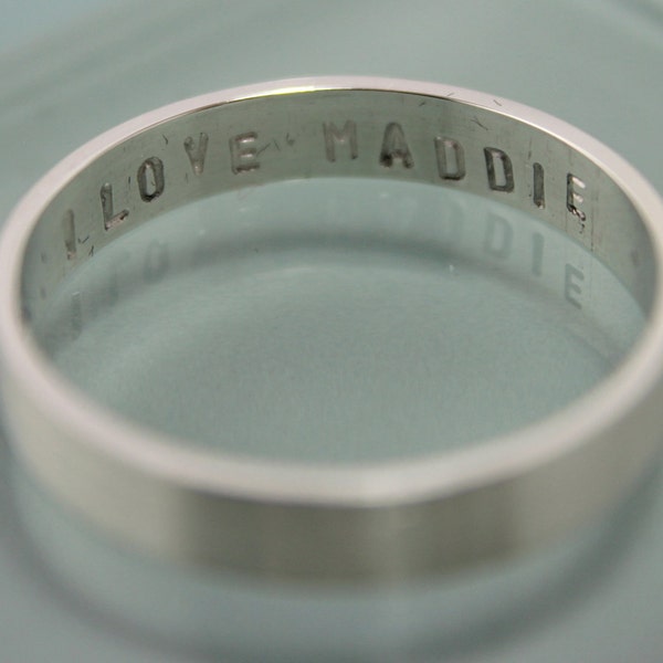 Silver Ring Flat Brushed Satin Matte Recycled Sterling Silver image 3