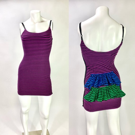 Betsey Johnson Striped Bustle Dress