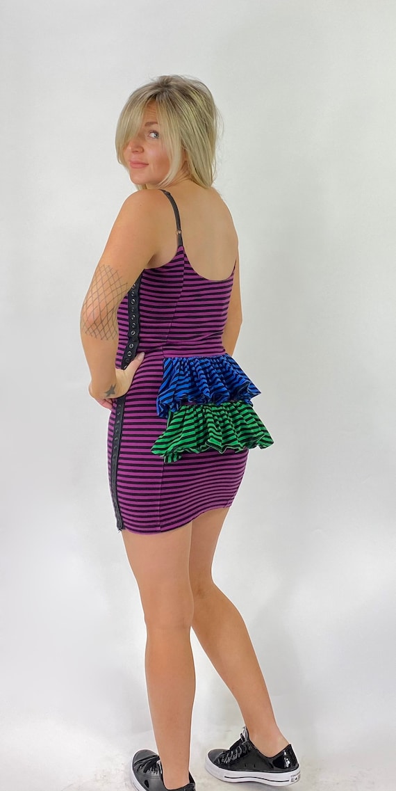 Betsey Johnson Striped Bustle Dress