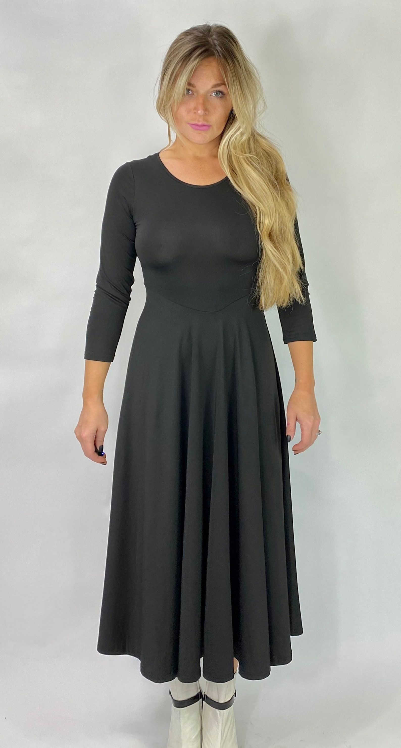 black spandex maxi dress