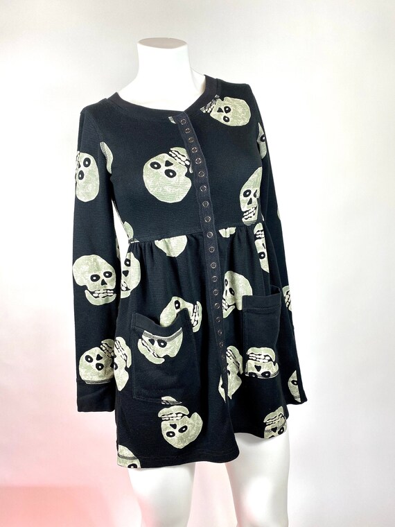 Betsey Johnson Skull Babydoll Thermal Dress