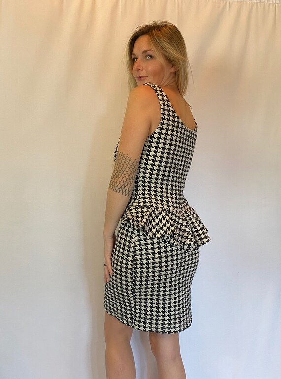 Betsey Johnson Houndstooth Peplum Dress