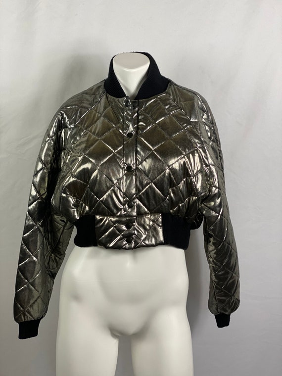 Punk Label Betsey Johnson Silver Bomber Jacket