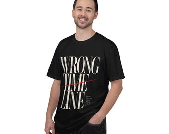 Minimal Typographic Slash T-Shirt | Faded Lettering Crew Tee