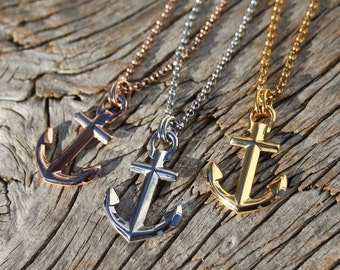 Waterproof nautical anchor necklace - Anchored - From Maris Sal Nautical - Marine-grade stainless steel