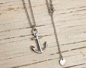 Waterproof nautical anchor necklace - Anchored - From Maris Sal Nautical - Marine-grade stainless steel