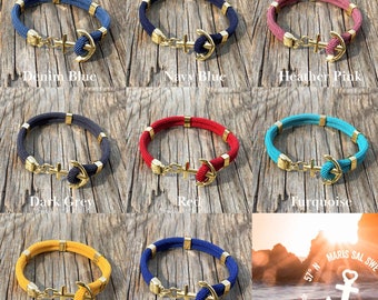 Waterproof anchor bracelet in gold - New Haven - from Maris Sal Nautical - Marine-grade stainless steel