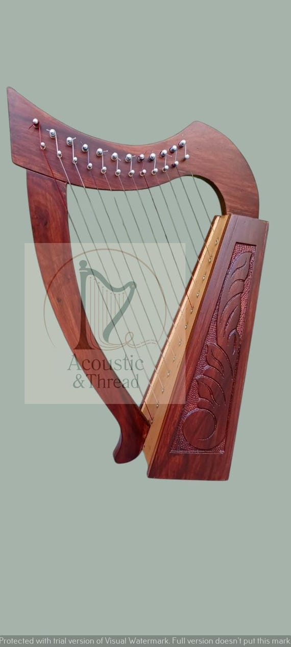 12 String Beginner Lap Instrument, Handcrafted Small Musical Gift for Kids and Adults