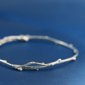 Olive Twig Bracelet, Sterling Silver Olive Branch Bangle Bracelet, Twig Bracelet, Silver or Gold Twig Bracelet image 3