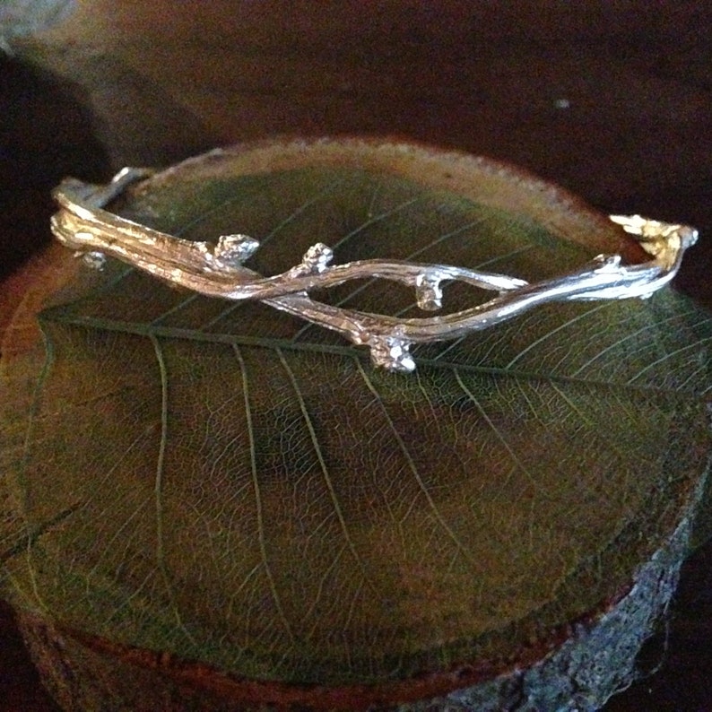 Sterling Silver Bittersweet Vine Bracelet, Twig bracelet 33 image 5