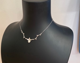 NEW Twig and Hydrangea Necklace in Sterling Silver by Mary Cappy Jewelry