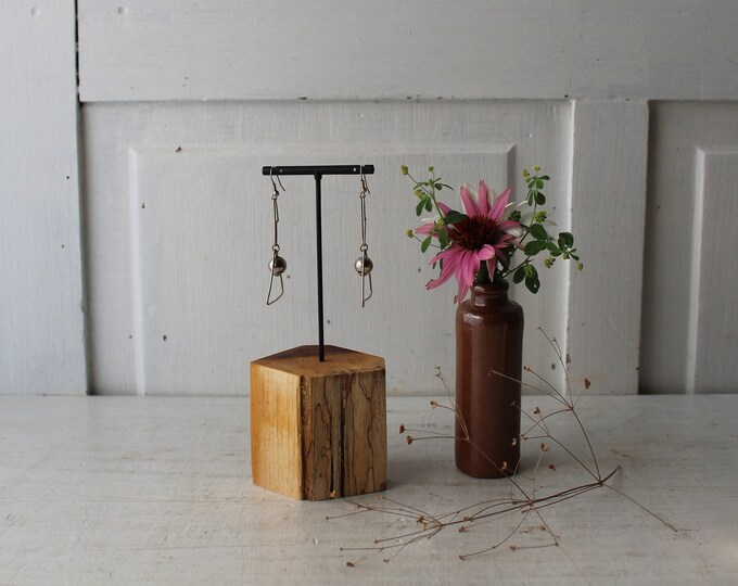 ONE Earring Display T Stand - Spalted Walnut - Natural Wood Earring ...