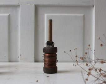 Ring Display - Salvaged Copper Spool - Ring Holder - Ring Tree - Rustic Ring Organizer - UpCycled Display - Gift for Jewelry Lover