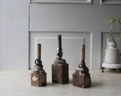 Set of Three Ring Displays Gray with Chippy White Paint - Ring Holders - Ring Organizers - Architectural Salvage - Boutique Display