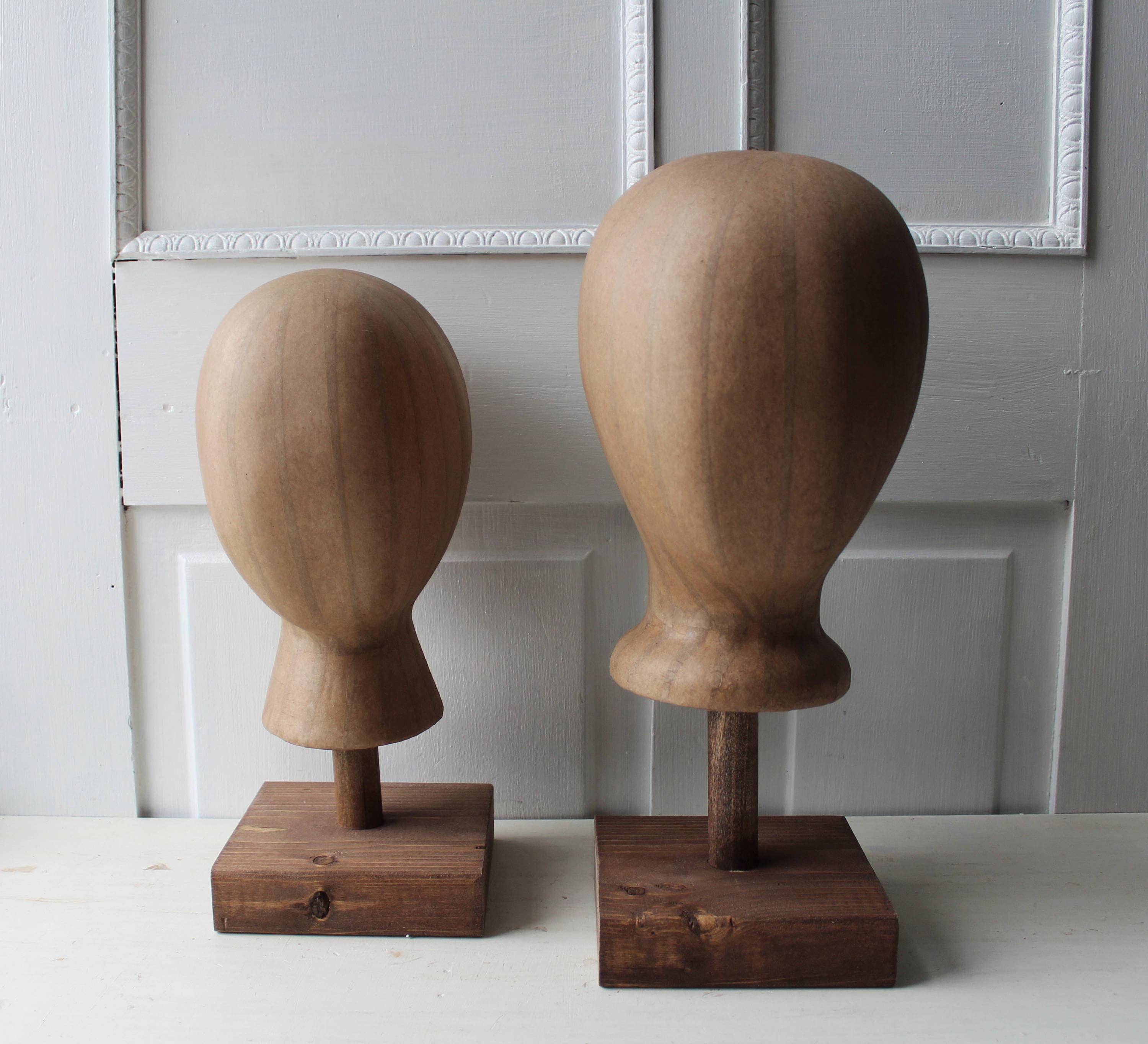 ONE Kraft Brown Mannequin Head Hat Display w/ Wooden Stand Etsy