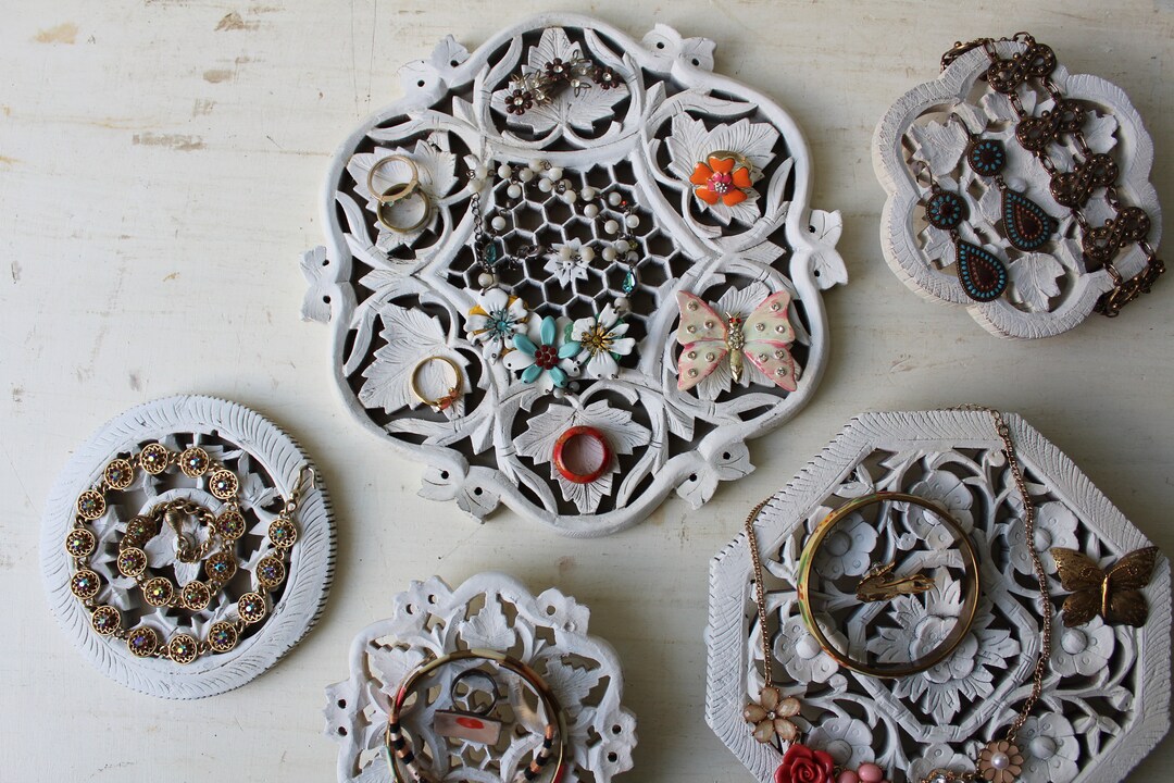 ONE Flat Jewelry Display Carved Wood Jewelry Display Boards Etsy