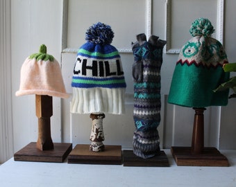 ONE Architectural Salvage Hat / Mitten / Glove / Scrunchie / Bracelet Display Stand - Vertical Display Stand for Knits - Qty Available