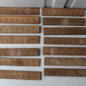 ONE Jewelry Ruler Photo Prop Hand Stamped Oak / Walnut Board 8 Length image 8