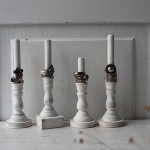 ONE Ring Holder Display Ring Display Organizer Distressed White Shabby Chic Jewelry Display image 5