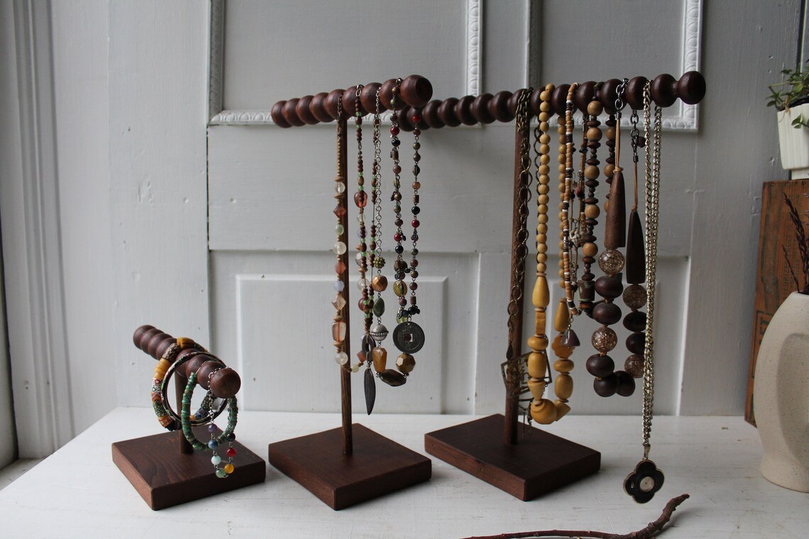 ONE Rustic Jewelry Display Stand Necklace OR Bracelet Holder Etsy