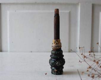 Ring Holder Display - Salvaged Architectural Spindle - Green and Black Antique Hardware - UpCycled Jewelry Display - Ring Storage Organizer