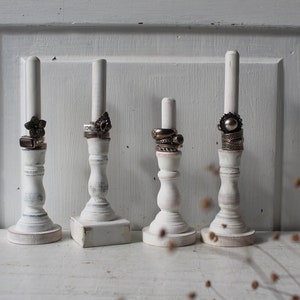 ONE Ring Holder Display Ring Display Organizer Distressed White Shabby Chic Jewelry Display image 3