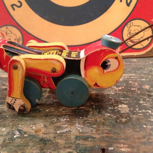 Now On Sale: 1950s Fisher Price Pull Toy - Kriss Kricket 678
